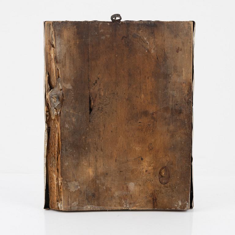 Icon with silver plate, late 19th/early 20th century.
