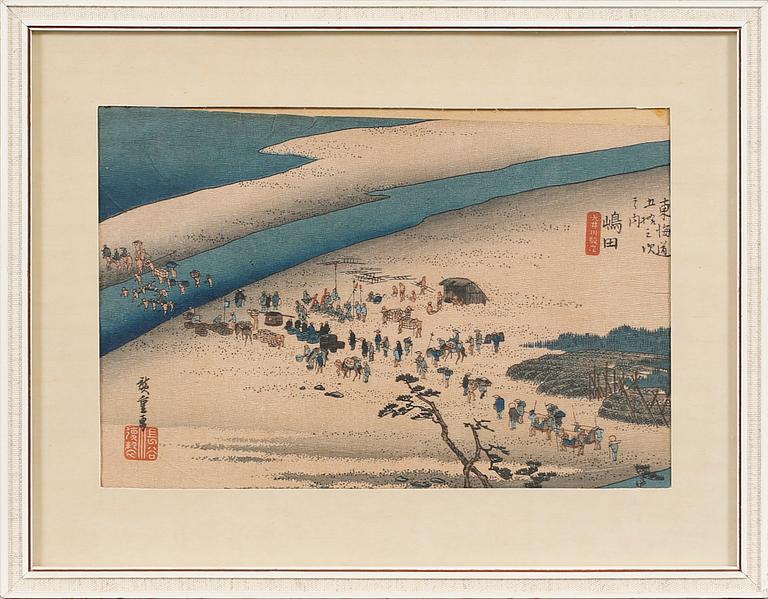 ANDO HIROSHIGE, woodcut in colour, 19th century.