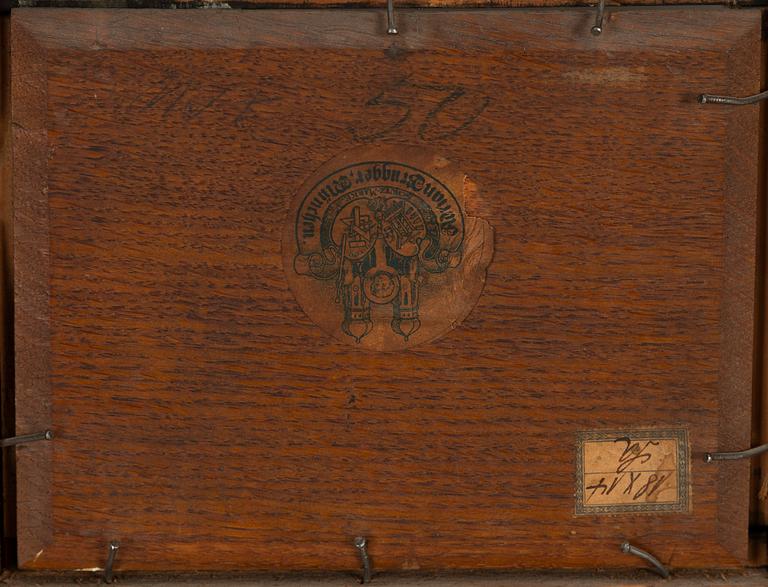 Julius Scheuerer, olja på pannå, signerad.