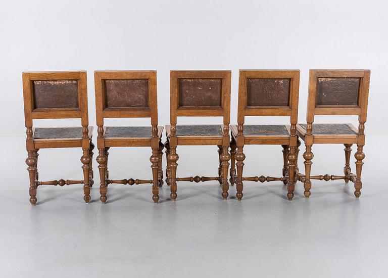 FIVE NEO BAROQUE CHAIRS, late 19th century.