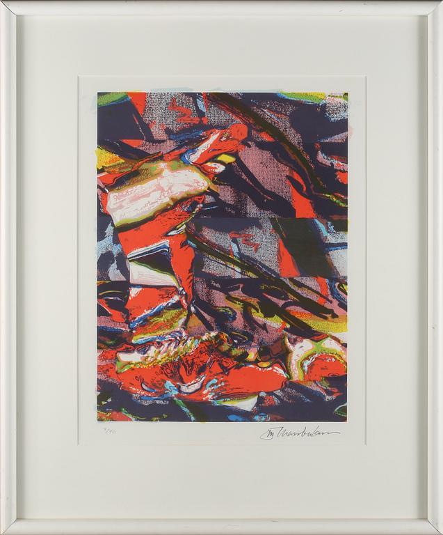 JOHN CHAMBERLAIN, färglitografi, signera samt numrerad 7/50.