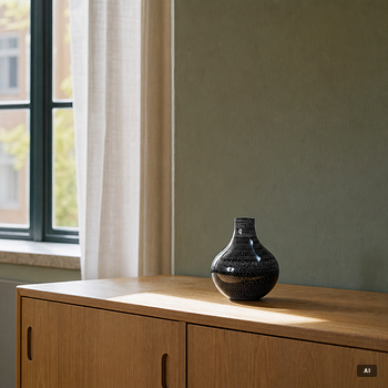 Ingegerd Råman, "Night and Day", a glass vase, Orrefors 2004. Limited edition 32/200.