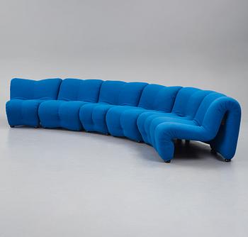 Jan Ekselius, a modular sofa, 'Etcetera Modul', J.O. Carlssons Möbel AB, Vetlanda, Sweden 1970s.