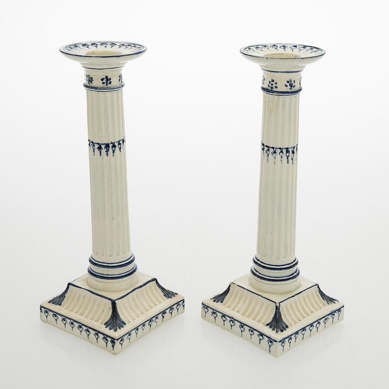 Wedgwood, ljusstakar, ett par, flintgods, tidigt 1800-tal.