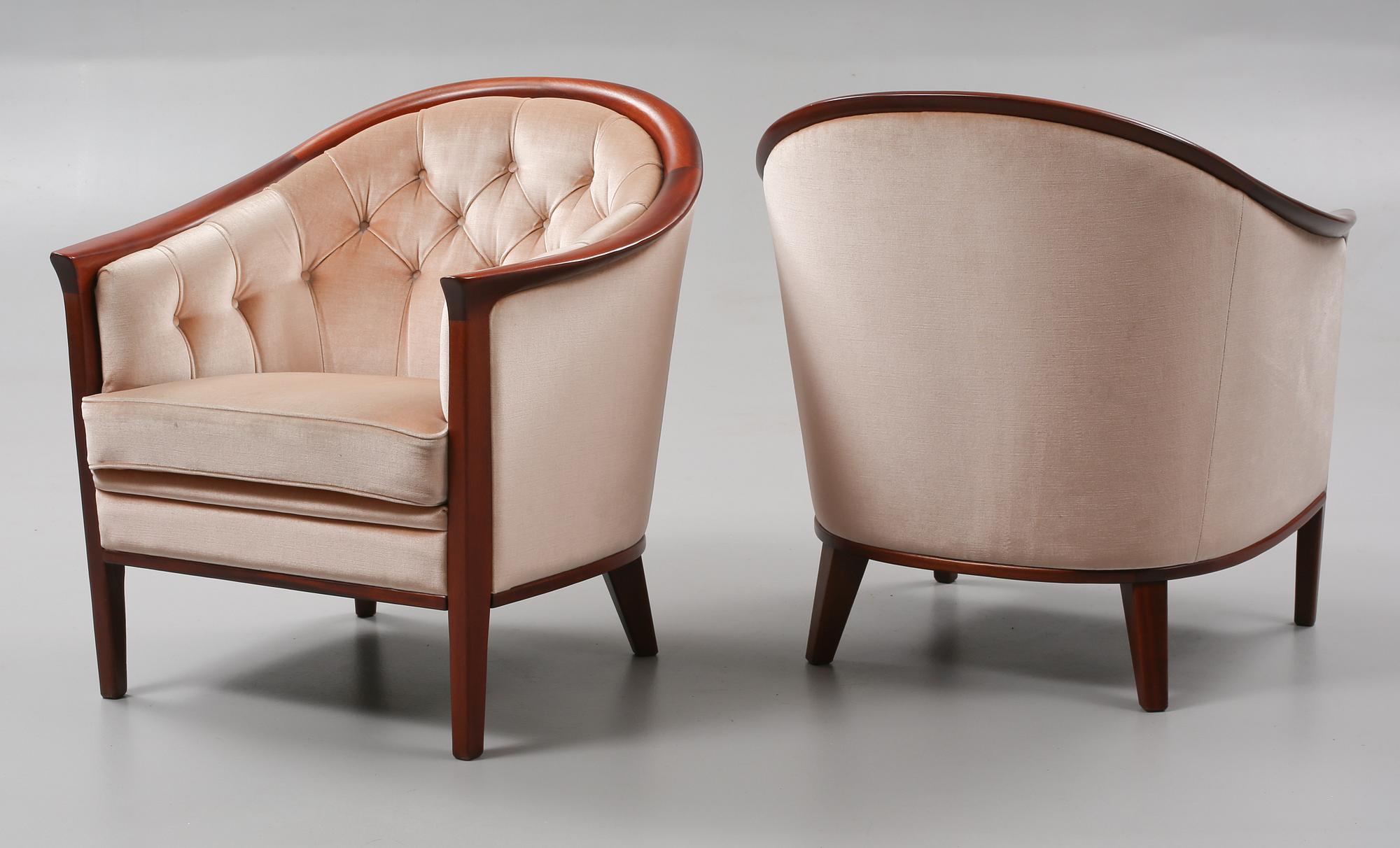 FÅTÖLJER, ett par, Bertil Fridhagen, 1900-talets andra hälft.