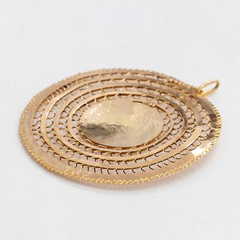 Tapio Wirkkala, riipus, "Viikinkiriipus", 14K kultaa, Westerback, Helsinki 1966.