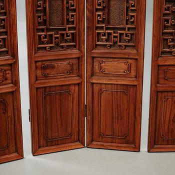 Two chinese folding screens, second half of the 20th century.