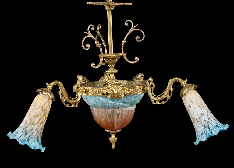 TAKLAMPA, 1900-talets mitt. Höjd 60 cm.