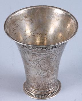 BÄGARE, silver, Petter Schotte (mästare 1754-1772), Skänninge, 1759.