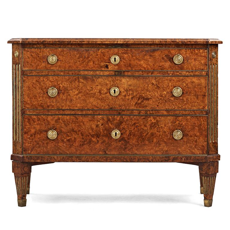 A late Gustavian commode by Lorentz Lundelius (master in Köping-Kungsör 1793-1805).