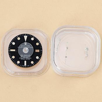 1151. Rolex, dial and hands for Sea-Dweller ref. 1665, “Great White Mark II Rail Dial”, ca 1978.