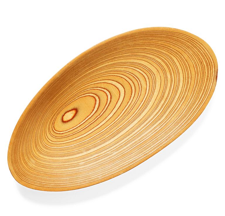 A Tapio Wirkkala aeroplan veneer dish, Finland 1950's.