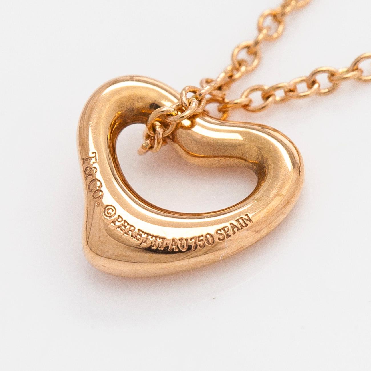Tiffany & Co, Elsa Peretti, kaulakoru, "Open Heart", 18K ruusukultaa.