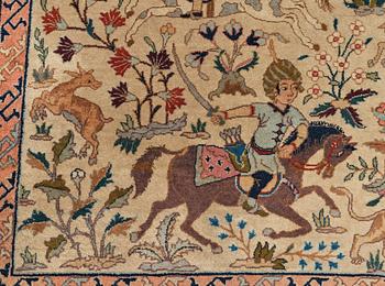 A CARPET, a semi-antique Tabriz figural, ca 327-333,5 x 236,5-240 cm.