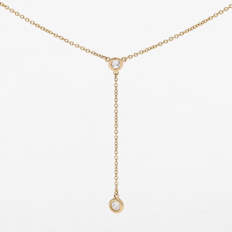 Tiffany & Co, Elsa Peretti, kaulakoru, "Diamonds by the Yard", 18K kultaa ja kaksi briljanttihiottua timanttia.
