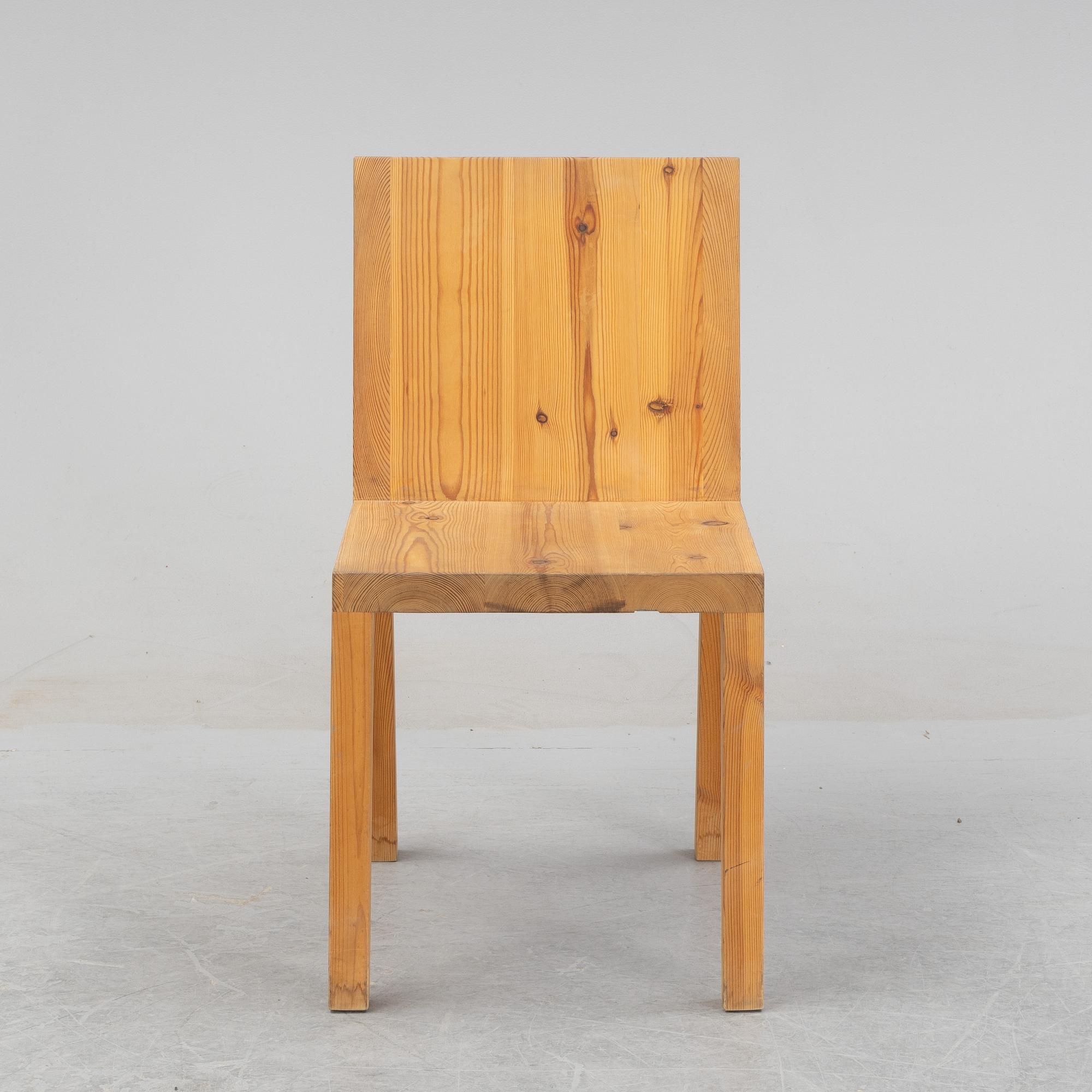 Claesson Koivisto Rune, a prototype pinewood chair ”Nybodahöjden”, unique, Designtorget, 1998.