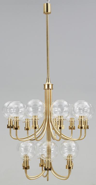 A Hans-Agne Jacobsson brass ceiling lamp, Markaryd, Sweden 1960-70's.