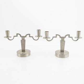 A pair of Firma Svenskt Tenn pewter candelabras 1933.