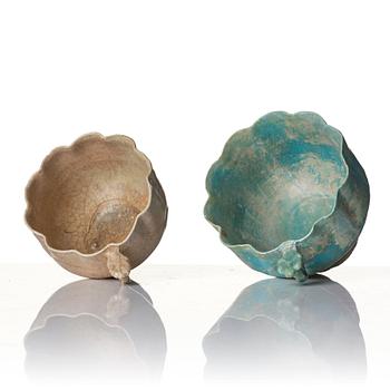 Two pottery jugs, Central Asia, 13th century.