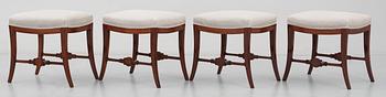 Four Swedish Empire stools.