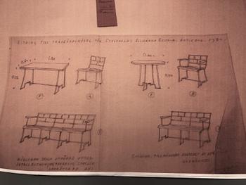 Carl Hörvik, a garden furniture set, a table and four chairs, possibly produced by Thulins vagnfabrik, Skillingaryd, Sweden.