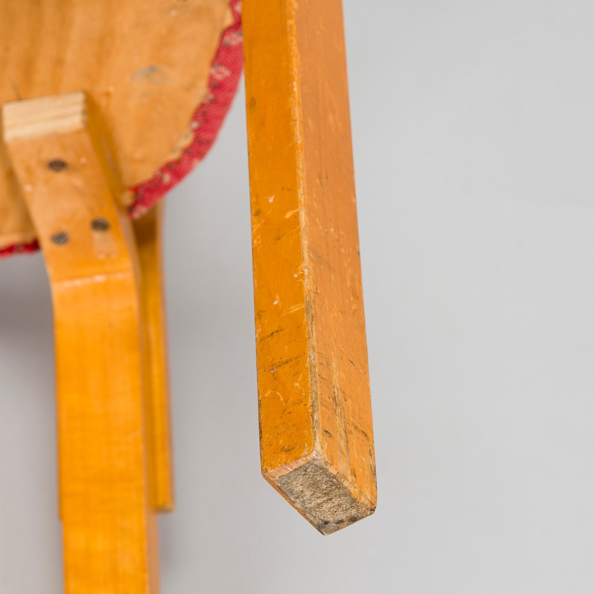 Alvar Aalto, a pair of  'A65' chairs for O.Y. Huonekalu- ja Rakennustyötehdas A.B. early 1940s.