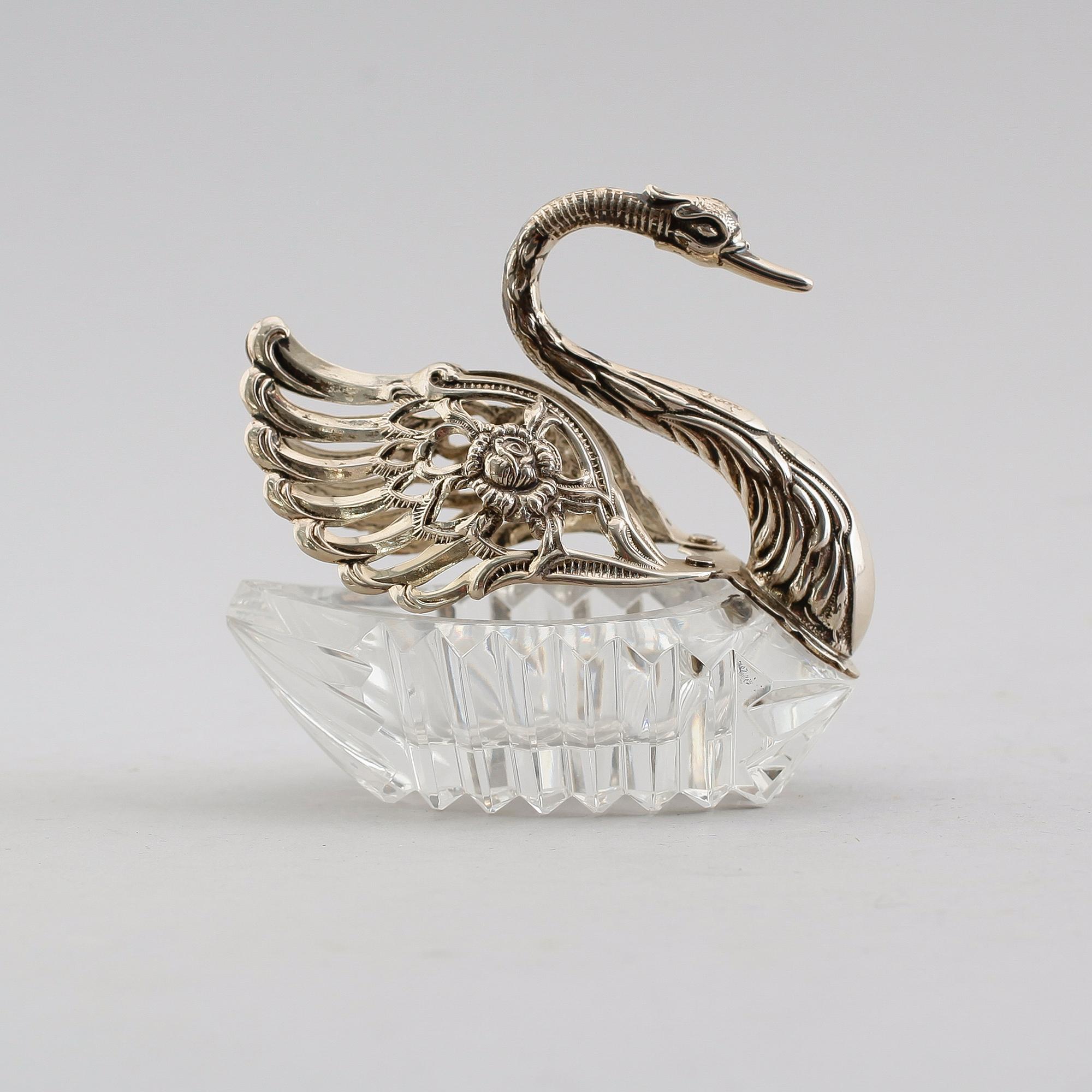 SALTKAR, glas och silver, 1900-talets mitt.