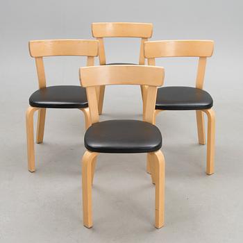 ALVAR AALTO, STOLAR, 4 st, modell 69, Artek 1900-talets mitt.