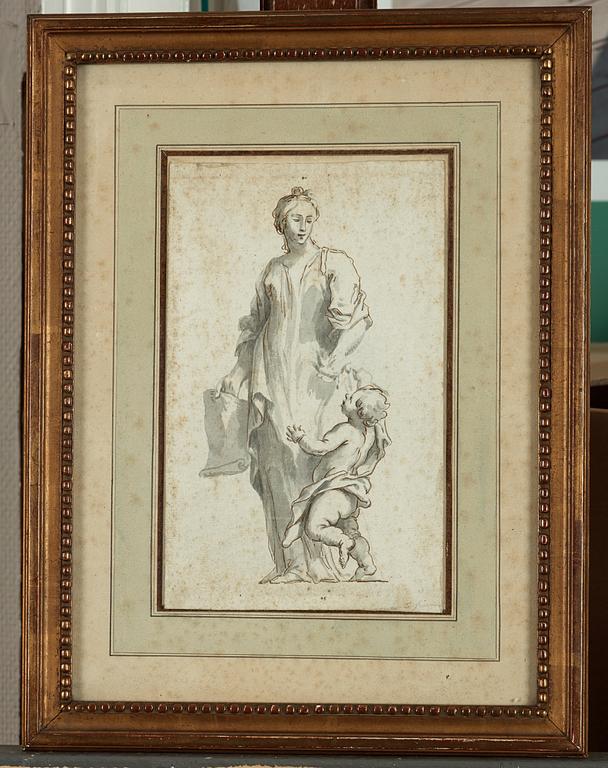 Standing lady with a child.