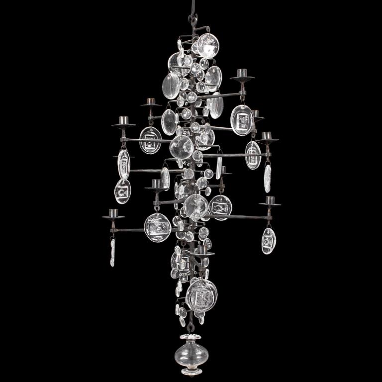 ERIK HÖGLUND, a chandelier by Boda Smide in the second half of the 20th century.