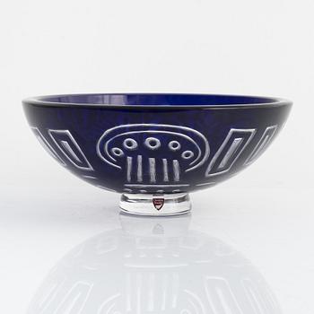 Lars Hellsten, skål, ariel, "Baccus IV", Orrefors Gallery, 29/40, 1988.