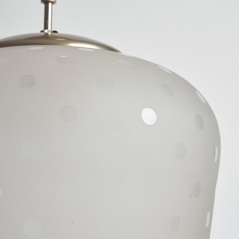 Flygsfors Glasbruk, ceiling lamp, a version of model '51334/513 P', 1940s/50s.