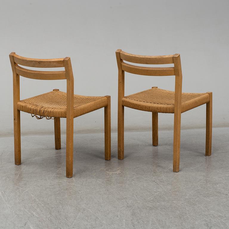 Jørgen H. Møller, six oak charis from J. L. Møller Models, Denmark, 1960's.