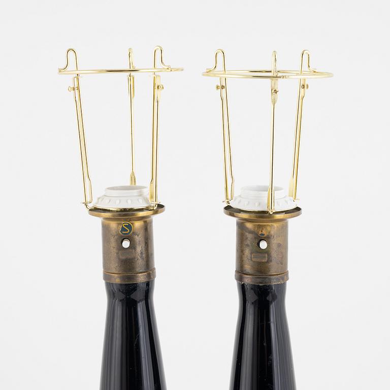 Carl Fagerlund, a pair of table lamps, Orrefors.