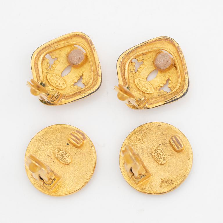 Chanel two pair clip earrings.