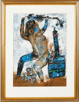 THEO TOBIASSE, gouache, signerad.