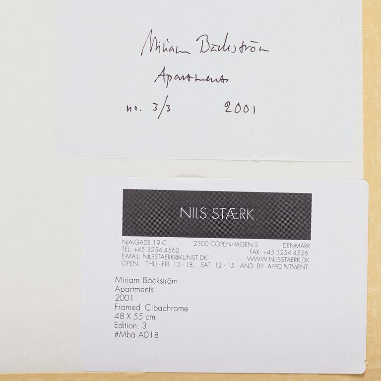 Miriam Bäckström, photograph signed and numbered 3/3 verso.