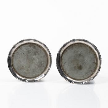 Tage Göthlin, candlesticks, a pair, silver, Baroque style, Tenn & Silver Ab, Gothenburg, 1965.