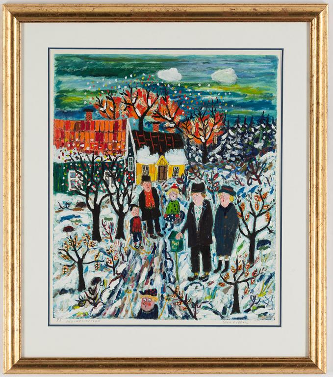 Sven Lidberg, coloured lithograph, signed PT.