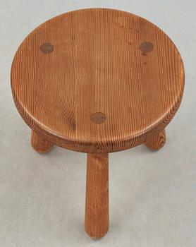 An Axel Einar Hjorth stained pine stool, 'Utö', Nordiska Kompaniet, 1930's.