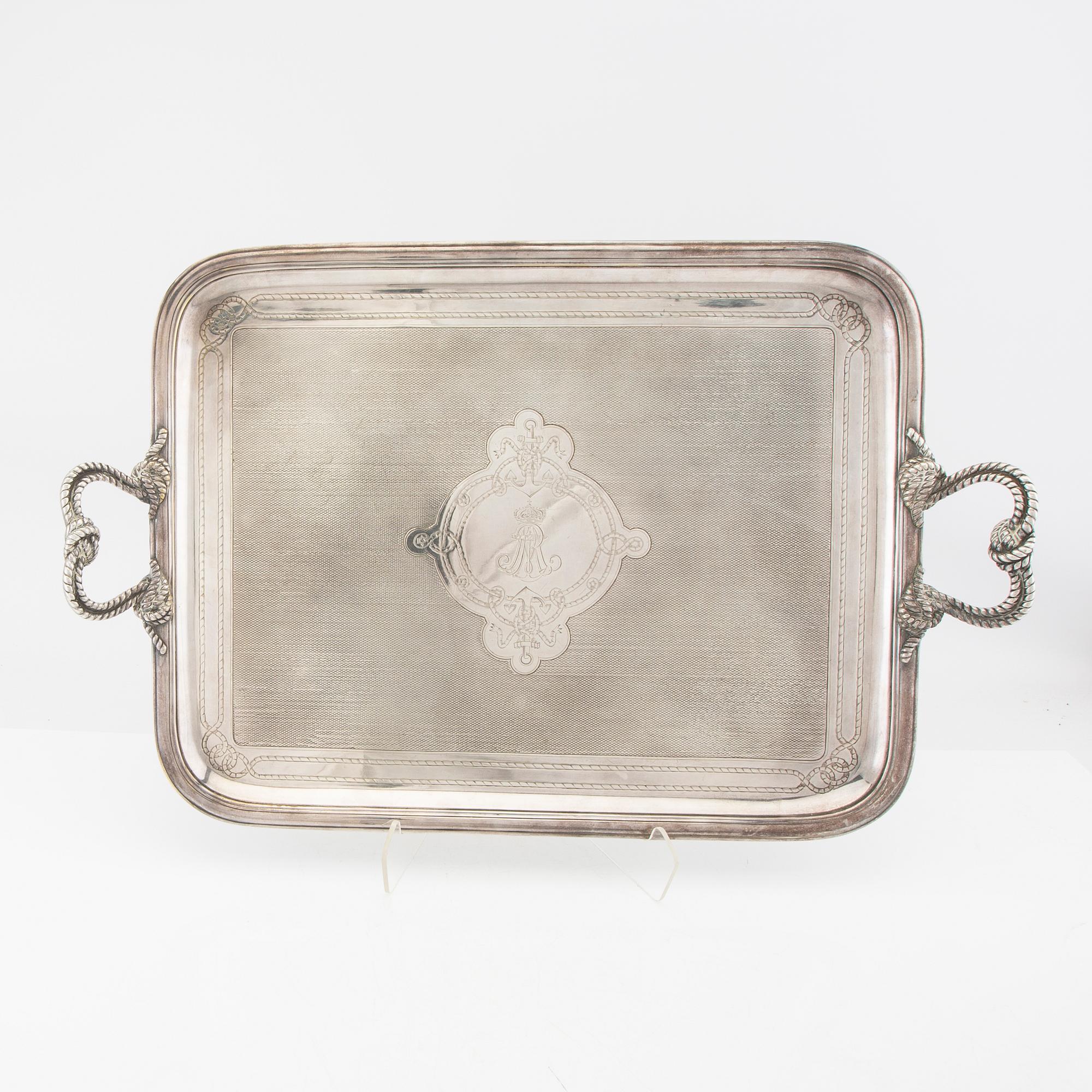 Tray Fratelli Broggi Italy first half of the 20th century nickel silver.