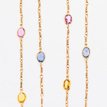 NECKLACES, 2 pcs, Temple St Clair, facetted sapphires, 18K gold.