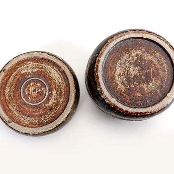 A set of two Carl-Harry Stålhane signed stoneware bowls from Rörstrand.