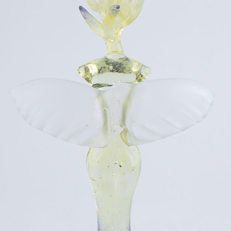 Kjell Engman, skulptur, "Maidenhood Yellow", signerad, limited edition på 100, Kosta Boda.