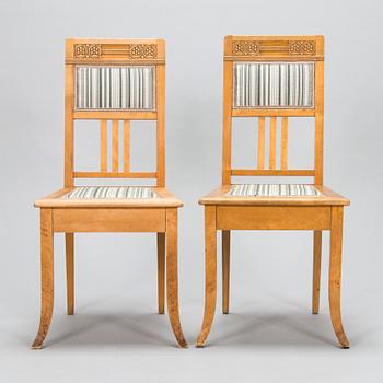 Louis Sparre, stolar, 4 st, jugend, Aktiebolaget Iris, Borgå. 1900-talets början.