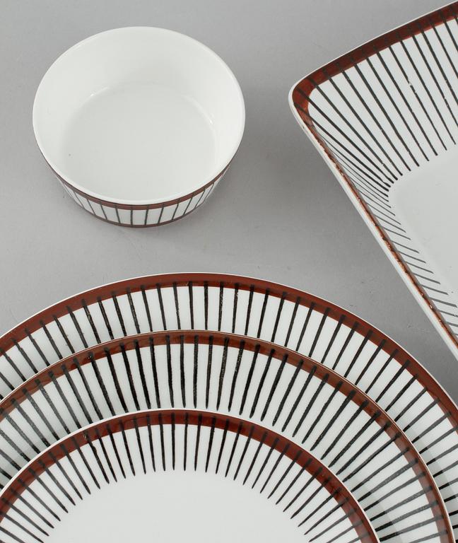 SERVISDELAR, 48 st, porslin, "Spisa Ribb", Stig Lindberg, Gustavsberg, 1955-1974.