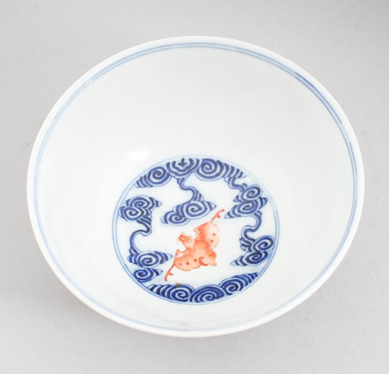 SKÅL, porslin, Sen Qing dynasti med Guangxu sex karaktärers märke.