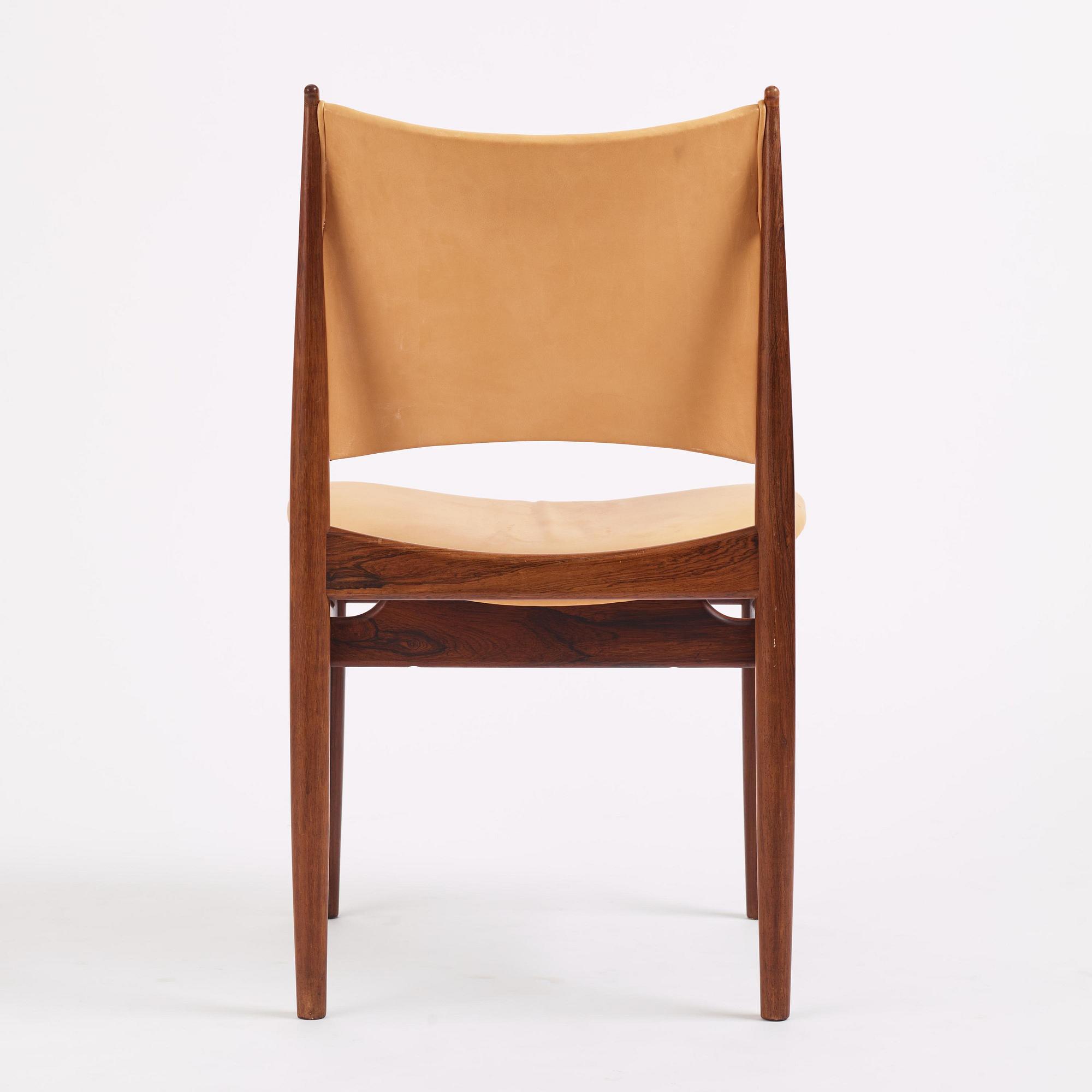 Finn Juhl, a rosewood "Egyptian" chair model FJ49, cabinetmaker Niels Vodder, Copenhagen, 1950s-60s.