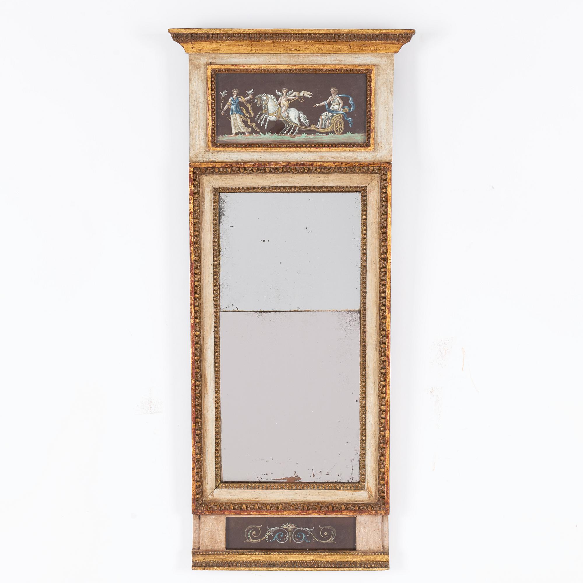 Spegel, sengustaviansk, omkring 1800.