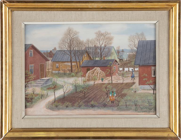Oskar Bergman, watercolour, signed and dated Perstorp 1925.